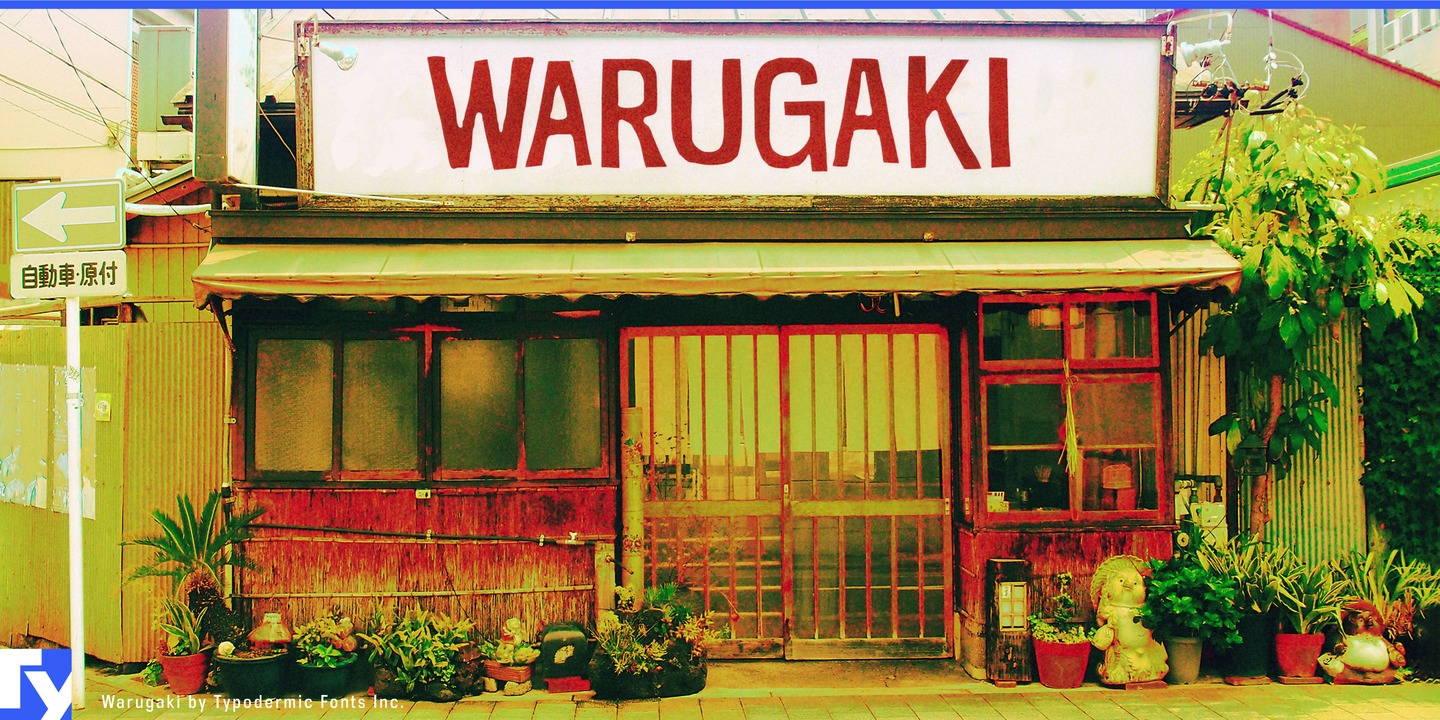 Ejemplo de fuente Warugaki Regular